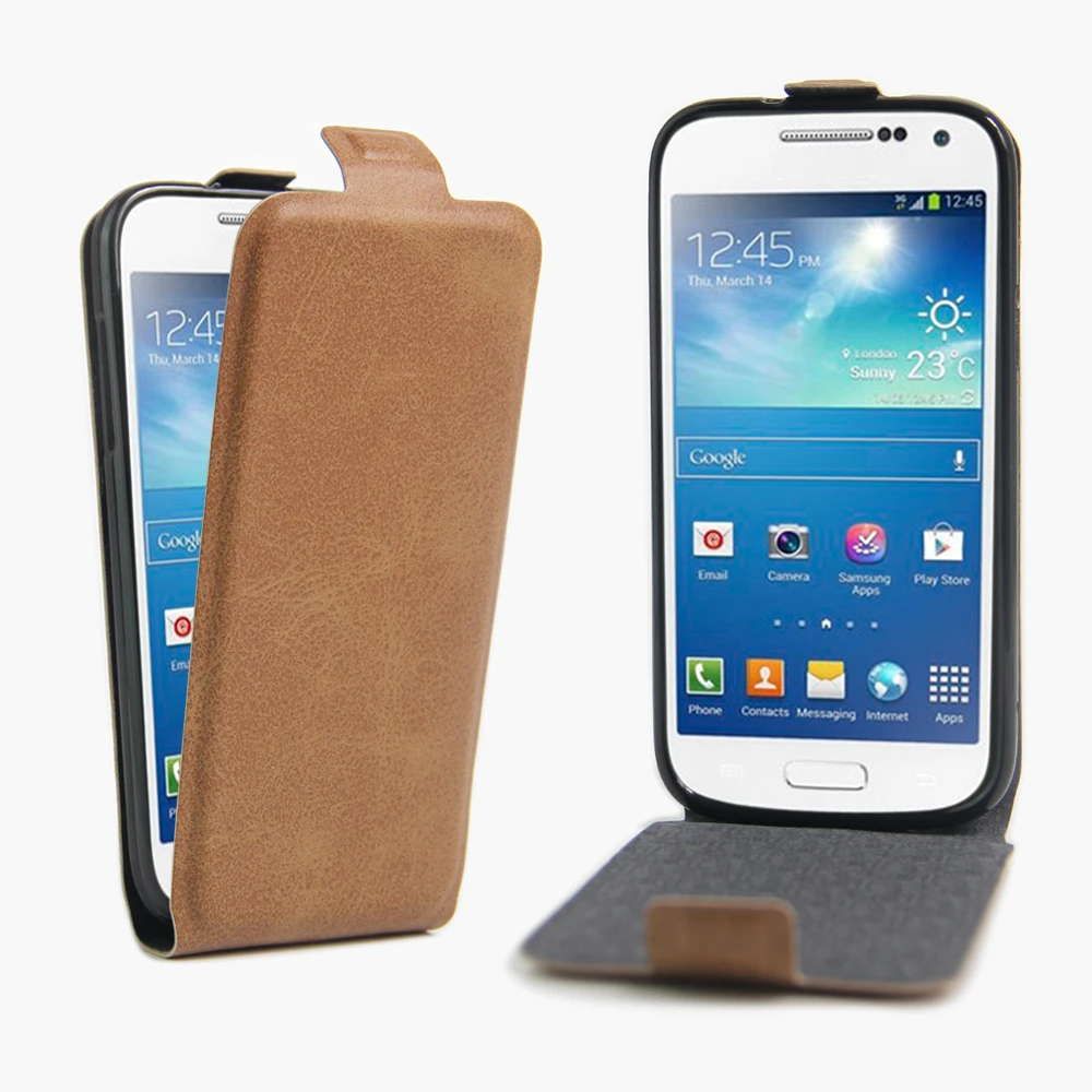 Coque de protection en cuir à rabat magnétique, étui à clapet pour Samsung Galaxy S4 Mini i9190