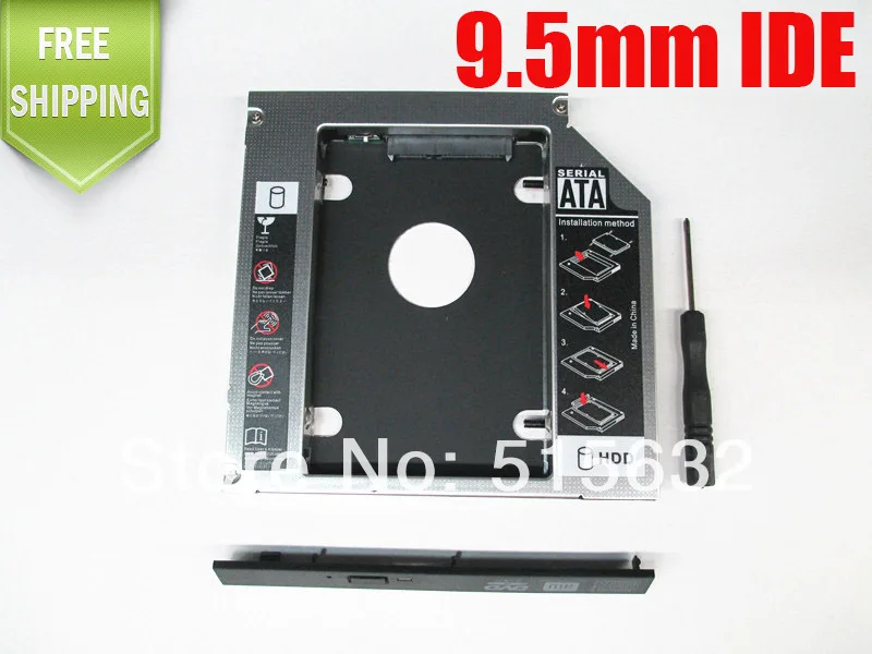 

NEW 2nd HDD SSD Hard Disk Drive Caddy Bay for SATA to PATA/IDE Universal 9.5mm