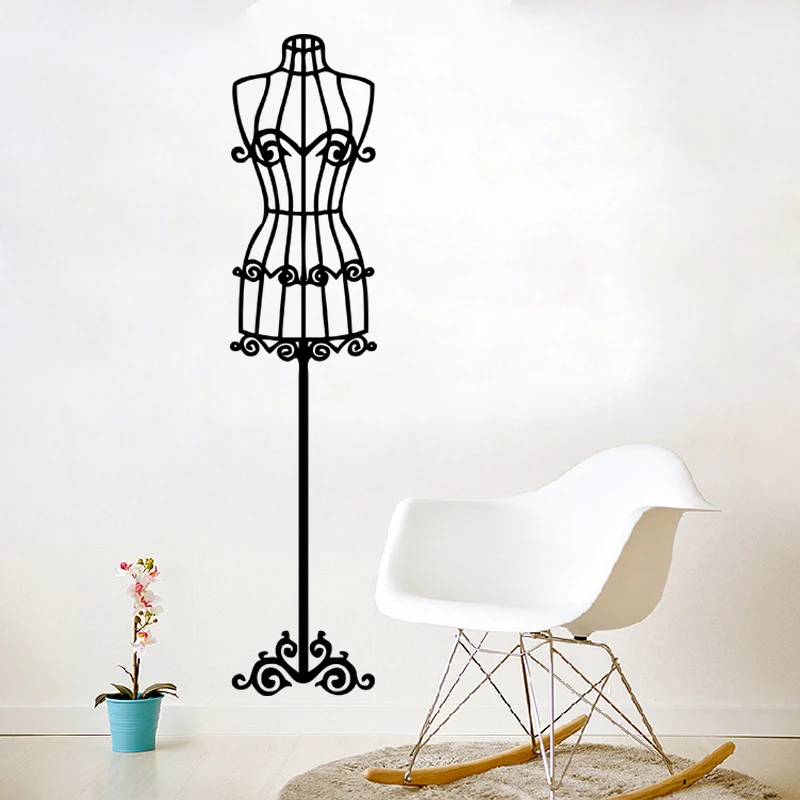 D276 Shabby Chic Mannequin Wall Sticker Vintage Art Decal Vinyl