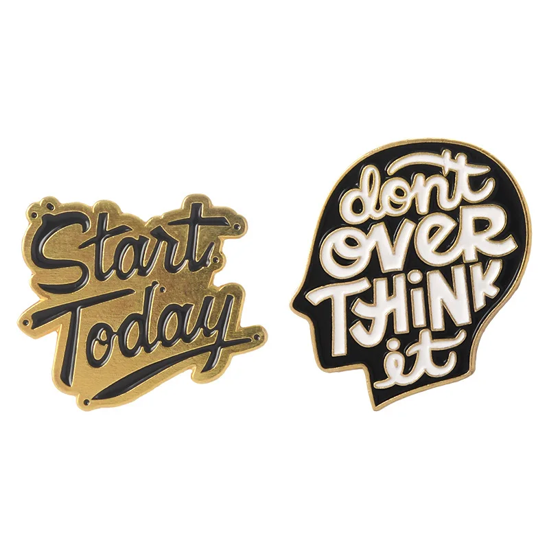 

Over-think Enamel Pin Brain and Letters Badges Brooches Punk Gothic Brooch for women men Hat Backpack Coat Collar Lapel Pin Gift