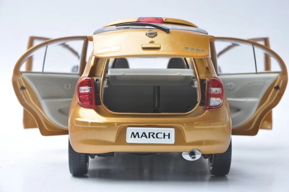 1:18 литая под давлением модель для Nissan March Micra Orange Minicar Игрушечная машина из сплава миниатюрная коллекция подарки