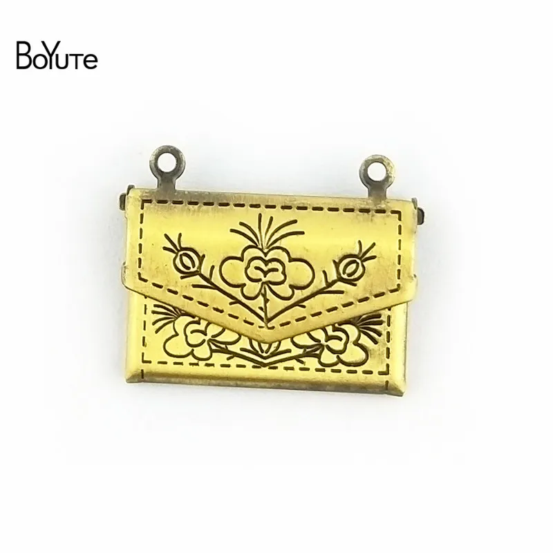 

BoYuTe 10 Pieces 15*20MM Envelope Locket Floating Memory Photo Locket Pendant Charms for Jewelry Making