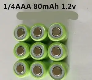 

Free shippping 10pcs/lot 1.2V 1/4AAA 80mAh ni-mh rechargeable battery nickel metal hydride battery toy batter