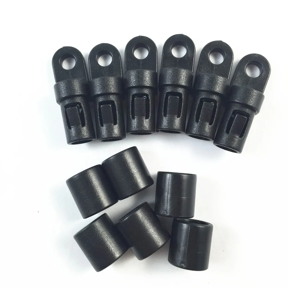 Outdoor 6pcs Black B Shape Plastic Bungee Hooks Cord Snaps Accessory