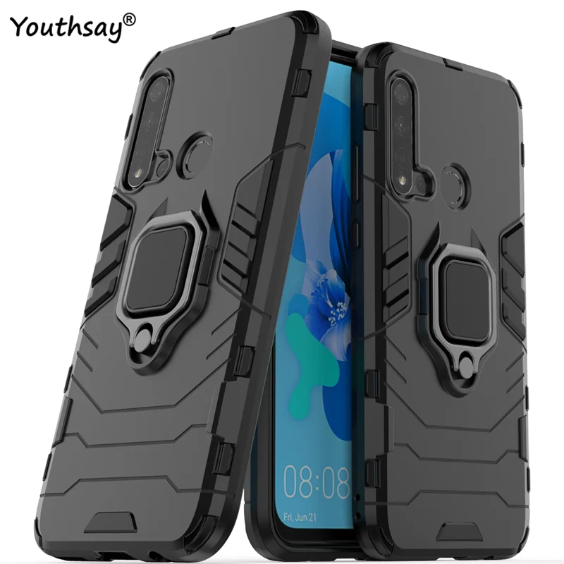 

For Huawei P20 Lite 2019 Case Metal Finger Ring Kickstand Hard Back Case For Huawei P20 Lite Cover For Huawei P20 Lite 2019 case