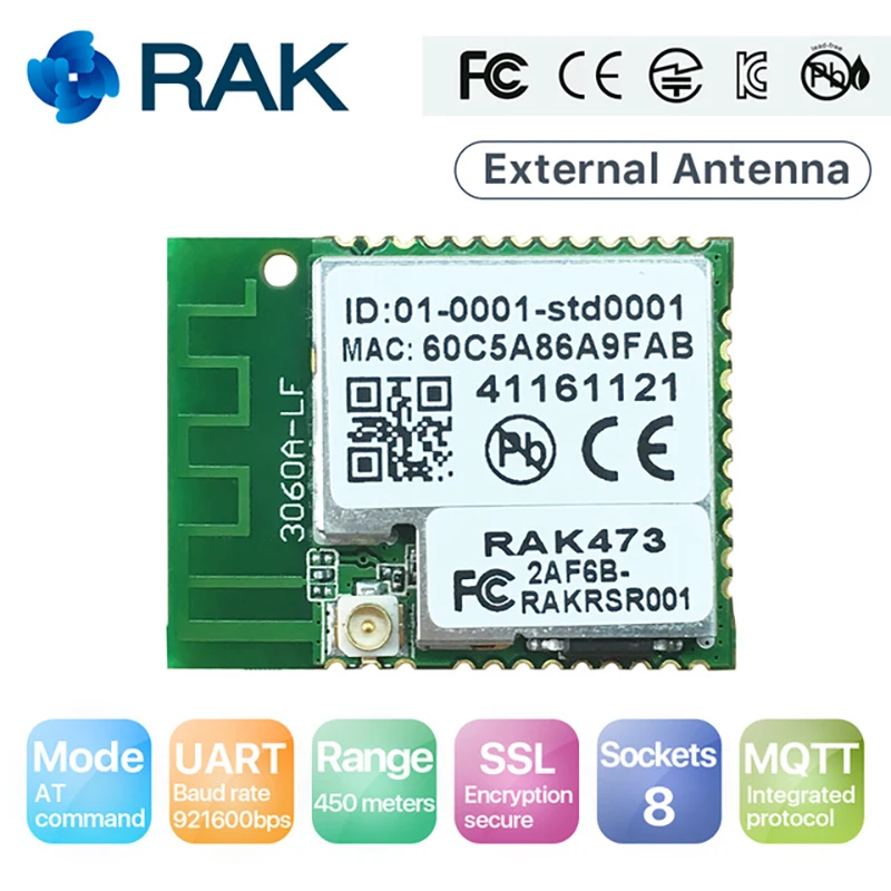 

IoT UART WiFi Module Serial to WIFI Wireless Ameba Module Integrated MQTT AT Command Support HTTPS with External Antenna Q120