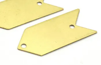 

10pcs.. Raw Brass Arrow Stamping Pendant Tags 2 Holes..sz (15x30mm) 0081