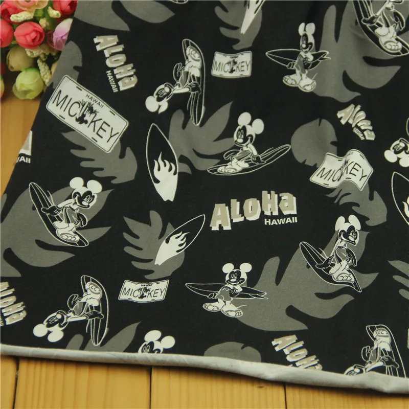 

100*160cm Cartoon Mickey knitted Cotton Fabric For Sewing diy Patchwork clothe girl pants Sportswear skirt