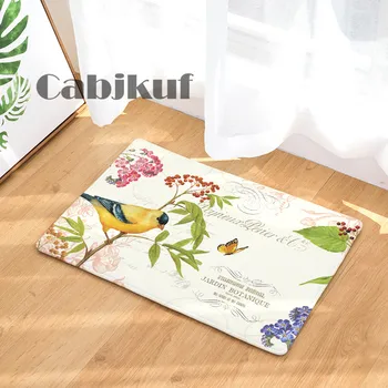 

High Quality Doormat Carpets Simple Flowers And Birds Print Mats Floor Kitchen Bathroom Rugs 40X60or50x80cm