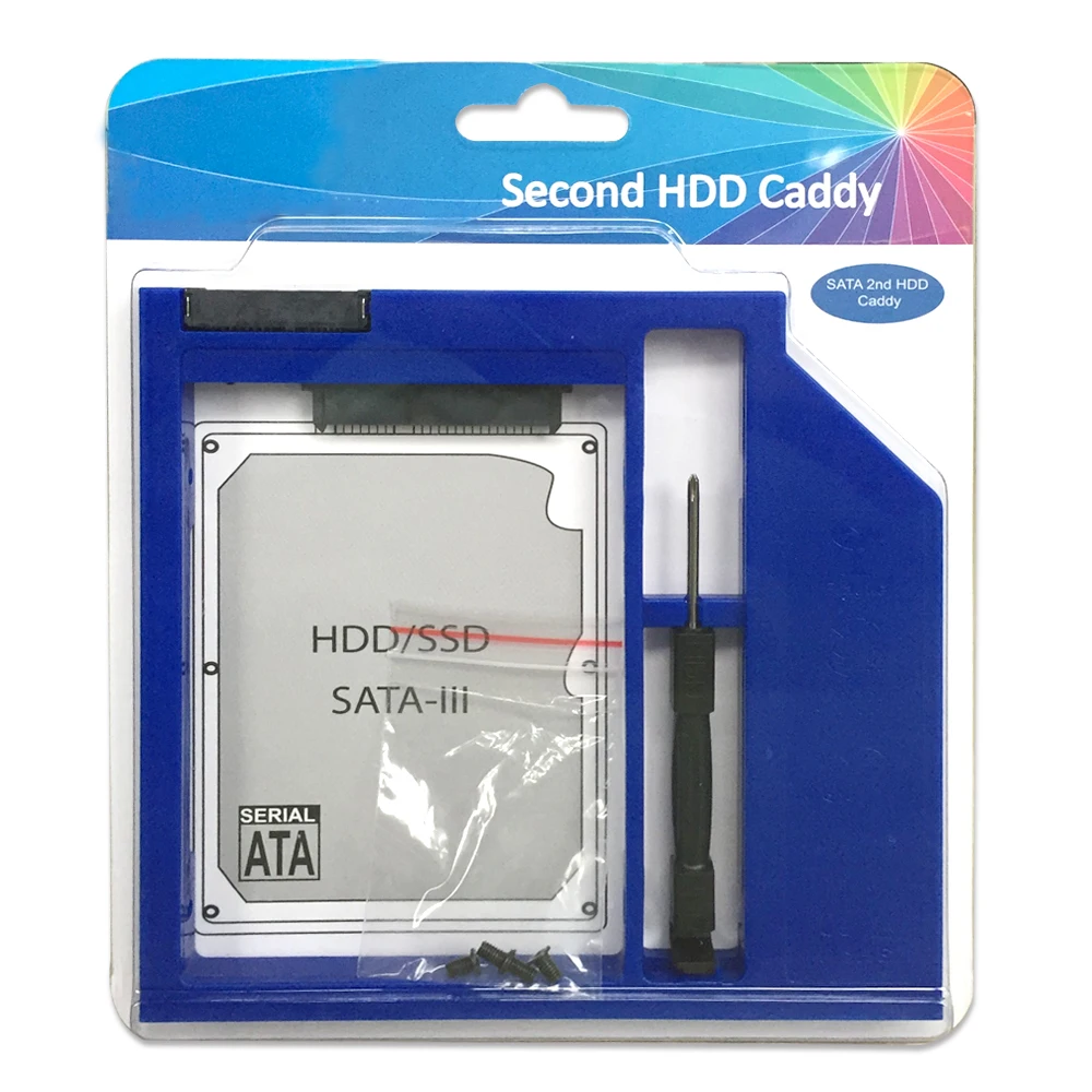 DeepFox 2nd HDD Caddy 9,5 мм Optibay SATA 3,0 коробка для жесткого диска корпус DVD адаптер 2,5 SSD 2 ТБ для ноутбука CD-ROM