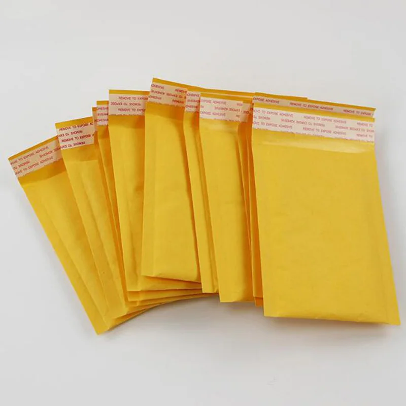 50pcs Paper Bags 11cm*15cm Kraft Papers Bubble Foam Mailers Padded