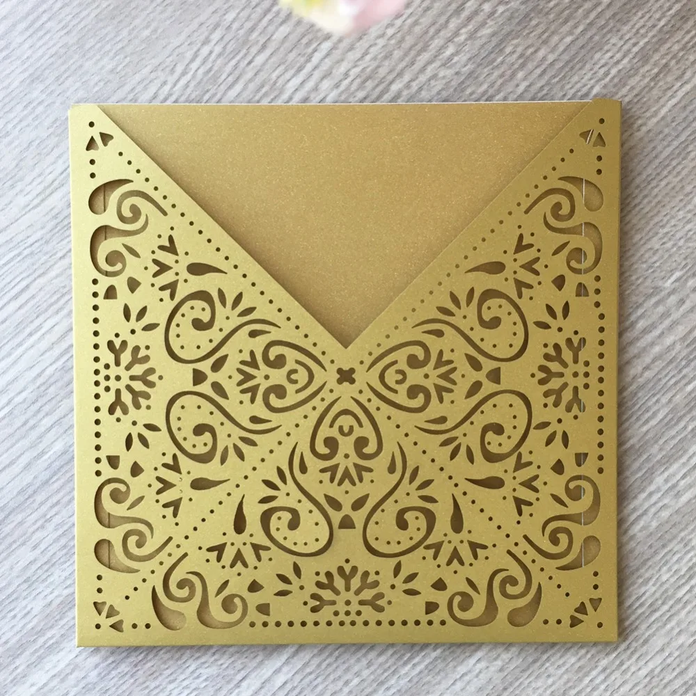 35 шт. конверт с лазерной резкой дизайн пригласительная открытка романтические приглашения на свадьбу День рождения украшения