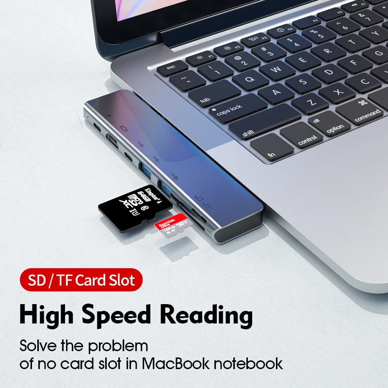 LINGCHEN USB 3,0 тип-c концентратор для PD Быстрая зарядка USB 3,0 портов тип-c SD и TF карта Solt HDMI адаптер 4 K для MacBook Pro Xiaomi Air