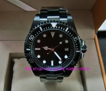 

42mm Parnis Black dial black Bezel PVD watchcase Automatic Self-Wind Mechanical watches green Luminous Men's Watch 265a