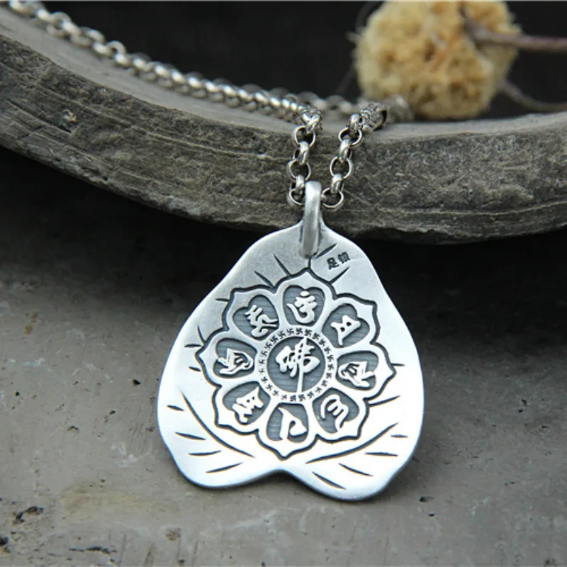 

13.20x41.30mm Lotus Buddha Statue Necklace Pendant Jewelry Handmade 990 Sterling Silver Pendant Gift For Women Dropshiping