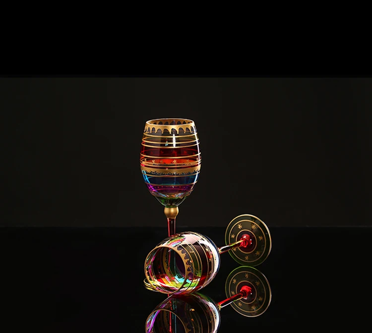 Цветной рисунок большая флейта для шампанского стеклянная Хрустальная чашка красное вино бокал es рюмки для водки чашки hoem Бар Отель вечерние посуда для напитков