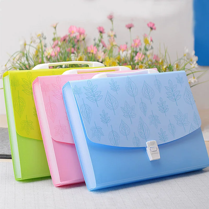 

1pc Cute A4 File Folder Large Capacity Case for Document Organizer Papelaria Expanding Business File Folder Paper Storage Bags