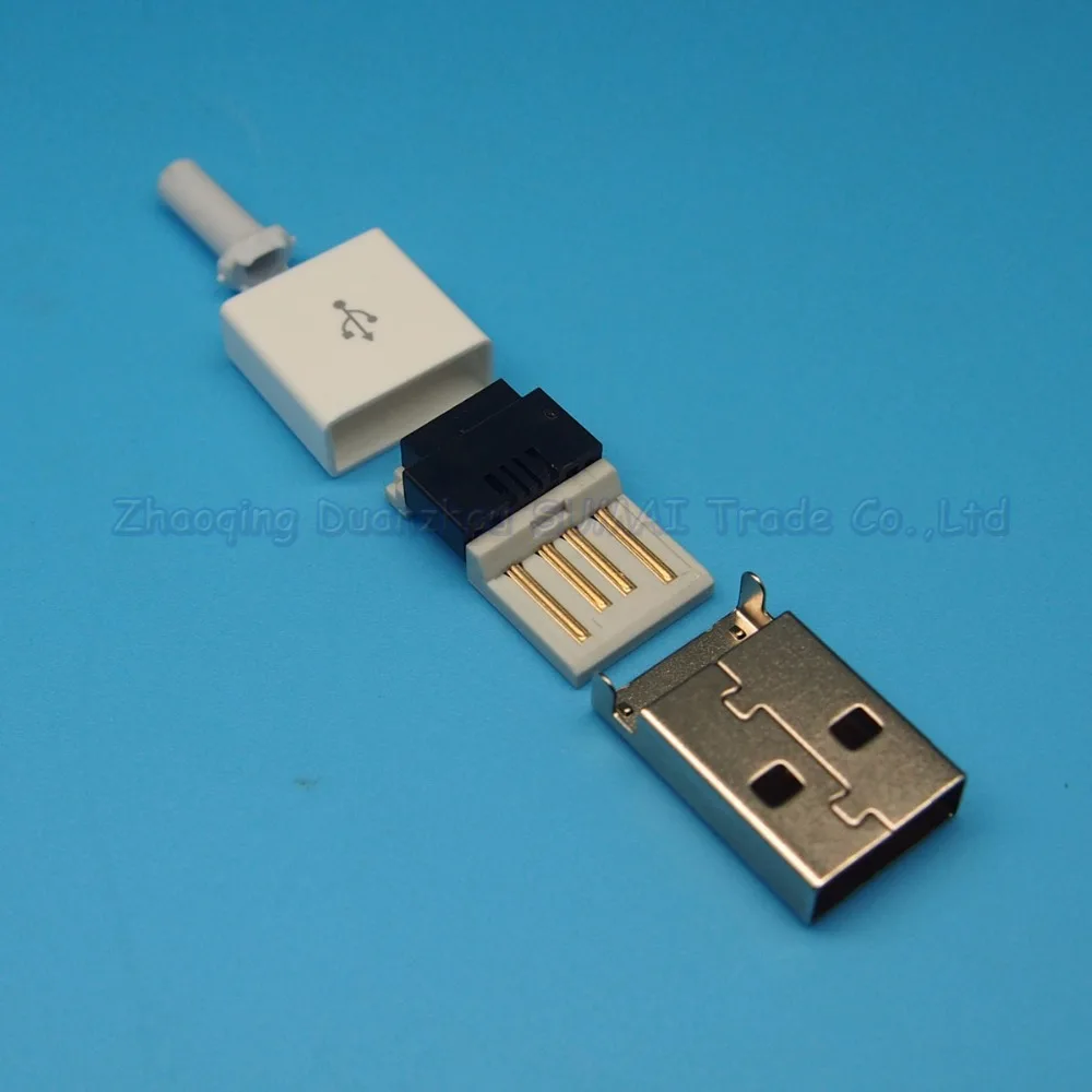 25set 4 IN 1 USB Solderless Piercing Male Plug Connector Data charging