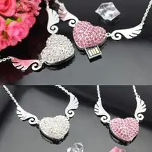 Ангел сердце ювелирные изделия Memoria USB флэш-накопитель 64 ГБ USB 2,0 флеш-накопитель 2 ТБ 1 ТБ мини-usb карта памяти Флешка 8 ГБ 16 ГБ 32 ГБ подарок