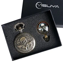 Стимпанк Бронзовый 2nd поправка нам защиты Liberty с 1791 года карманные кварцевые часы Аналоговые брелок с цепью часы творческий Подарочный набор