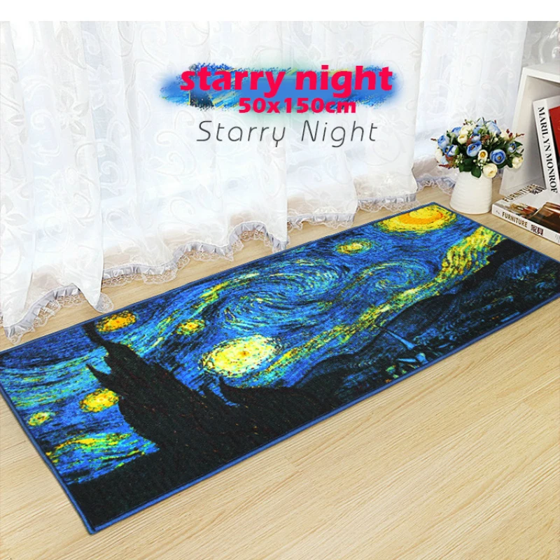 

Tapestry Introduction Mat Tapestry Mat Door Mat In The Kitchen Van Gogh Bedroom Bathroom Anti-skid Bedside Hallway Floor Mats