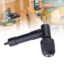 90 Degree Right Angle Keyless Chuck Impact Drill Adapter Electric Power Cordless Drill Attachment Angle Adaptor 8mm Hex Shank 8mm hex shank screwdriver drill bit angle driver 90 degree right angle 3 8in keyless chuck drill adapter steel body design