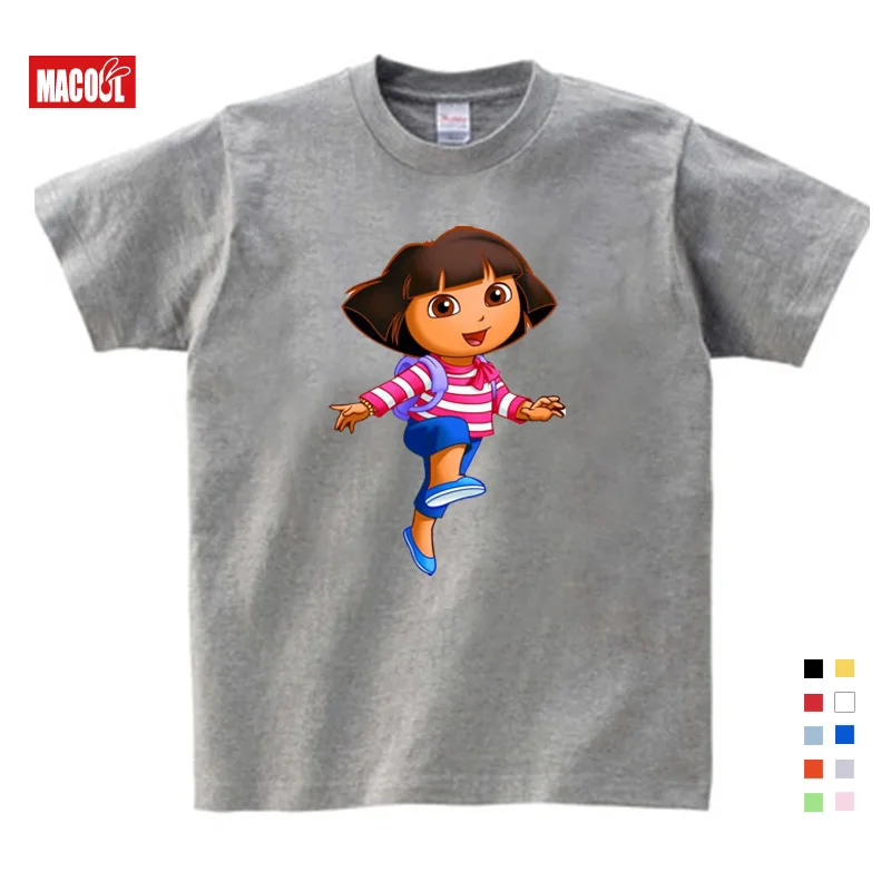 3T-9T Girl Summer Clothes T Shirts Casual Funny Top T Shirt Boys Tops 2018 New T Shirts Kids Toddler Dora Explorer Tee Shirt