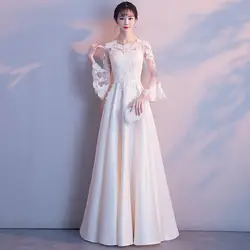 Белое Кружевное женское китайское традиционное платье для вечерние леди элегантность чонсам, свадебное платье Винтаж подружки невесты