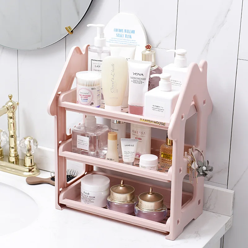 

Plastic Double Storage Rack For Bathroom Kitchen Seasoning Supplies Storage Holder Desktop Makeup Organizer Display Shelves