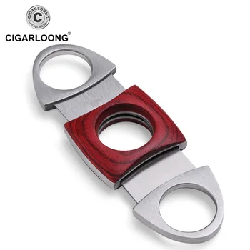 

New COHIBA Double Blade Stainless Steel Wood Sharp Cigar Cutter Knife Pocket Gadget Zigarre Cuban Smoking Accessories Tool