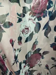 2018new 75D печати шифон розы цветы узор для одежды ткани и шарф YH-5043