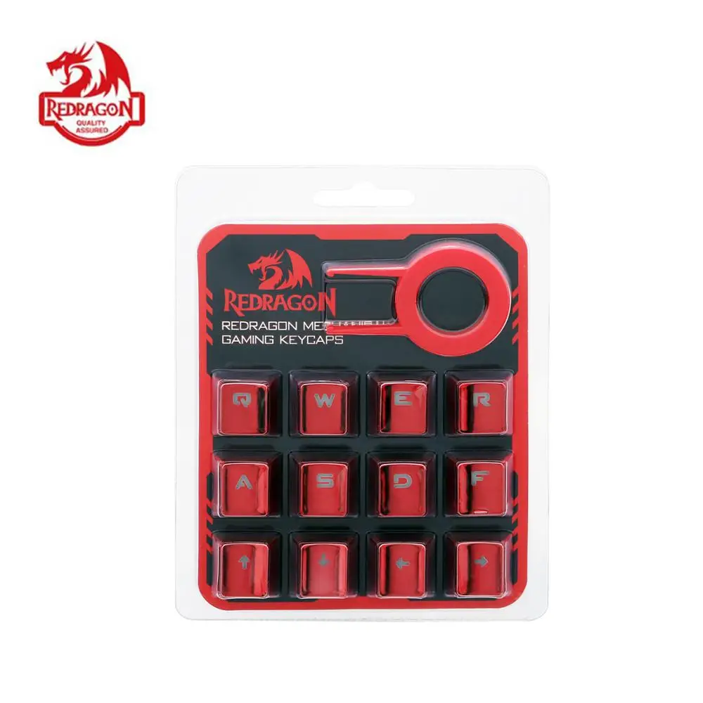 Redragon A103R 12 колпачки и пуллер для ключей PBT двойной удар инъекции с подсветкой металлик гальваническим красным для механической клавиатуры