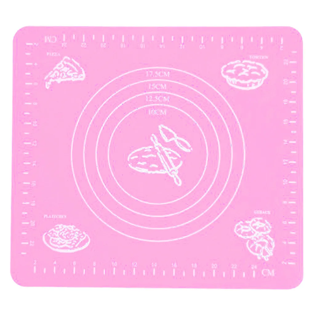 Силиконовые формы для выпечки, инструменты, эмаль, маленькие с чешуей, коврик для муки, тесто для пиццы, антипригарные формы для выпечки, вкладыши для выпечки, кухонные сковороды, гаджеты - Цвет: Pink