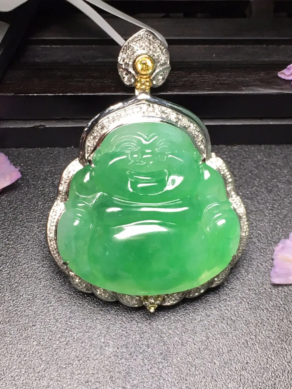

420 Fine Jewelry Real Pure 18 K Gold Jewelry 100% Natural Burmes Jadite Green Myanmer origin Jade Pendant Neckalces for Women