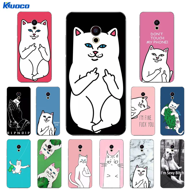 Чехлы сделай сам для Meizu Pro 6/Pro 6 Plus чехол телефона 5 Fundas Metal Soft TPU Finger Cat Printing Shell |
