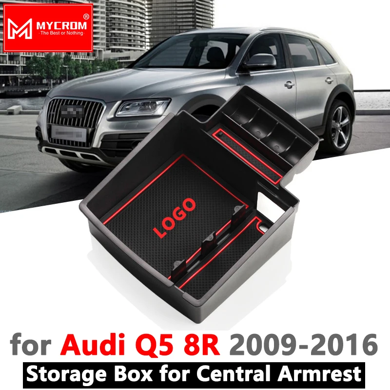 Подлокотник ящик для хранения для Audi Q5 8R 2009- MK1 АВ Органайзер аксессуары 2010 2011 2012 2013 чехлы из термопластичного полиуретана