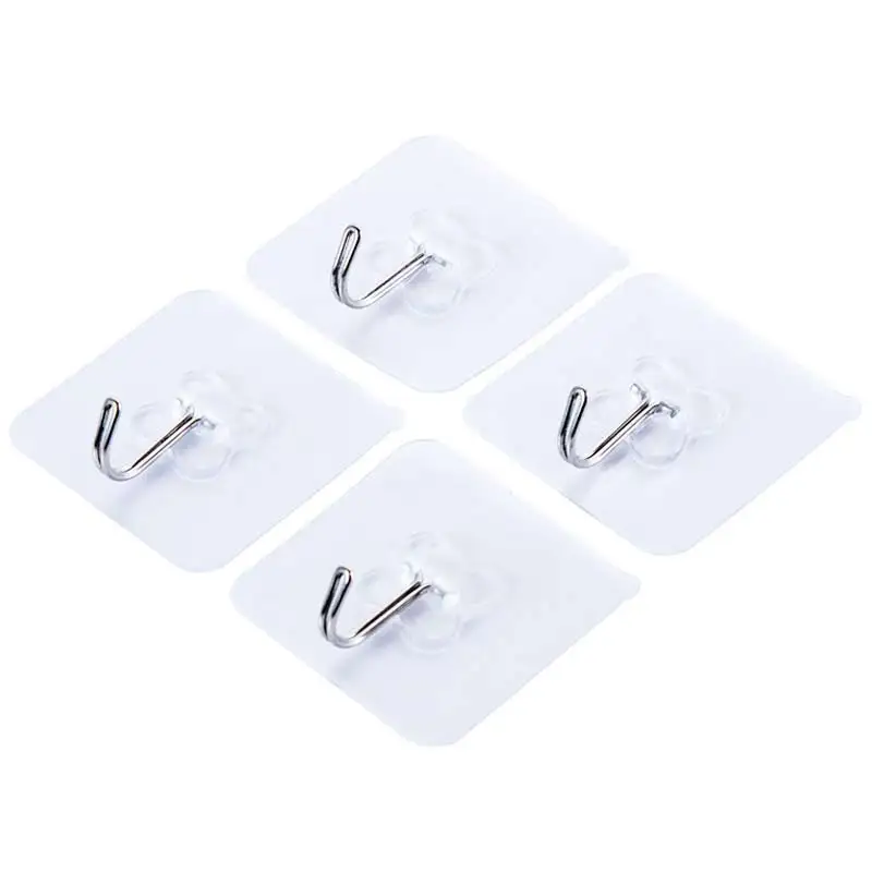 

Strong Adhesive Wall Hook Transparent Removable Hanger Hooks for Bathroom Kitchen 669