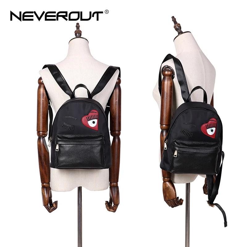 Женский холщовый рюкзак NEVEROUT однотонный повседневный на молнии кожаный|Рюкзаки|
