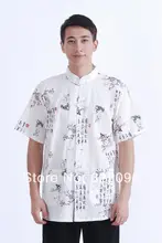 Shanghai Story hot sale Tang shirt Traditional Chinese shirt for man Tang top mandarin collar shirt 100% cotton white shirt