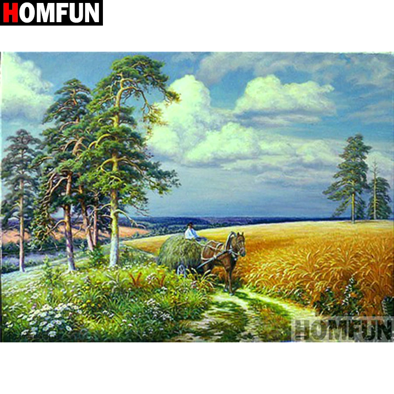 

HOMFUN Full Square/Round Drill 5D DIY Diamond Painting "Landscape map" Embroidery Cross Stitch 5D Home Decor Gift A16387