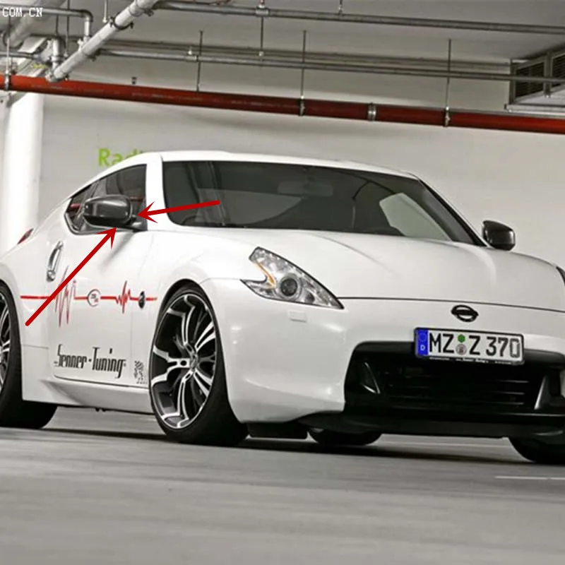 For Nissan 370Z 3M Carbon Fiber Car Outside Wing Mirror Trim Rearview