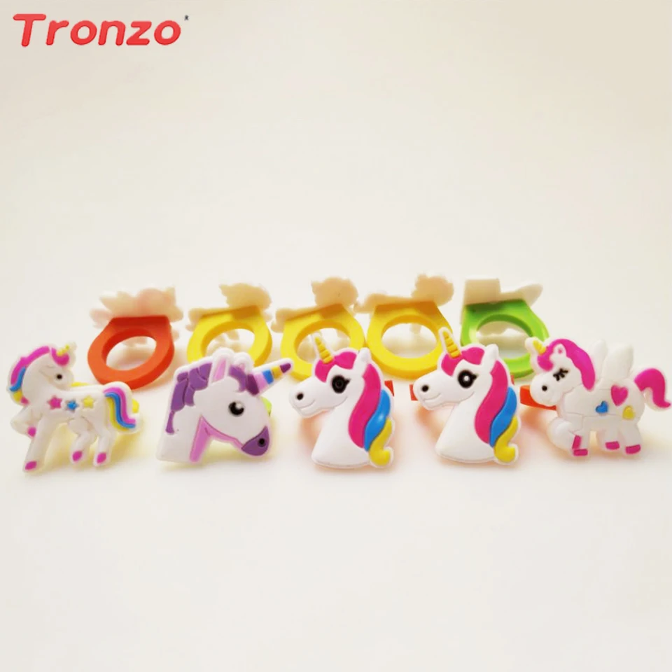 

Tronzo Unicorn Ring Birthday Party Decorations Kids Favors 10/20pcs PVC Cartoon Unicorn Ring Unicorn Party Decoration Children
