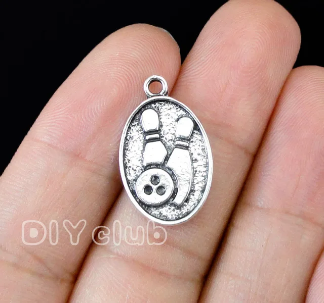 Best Offers 30pcs--Antique Tibetan Silver Bowling Charms Pendants 22x14mm