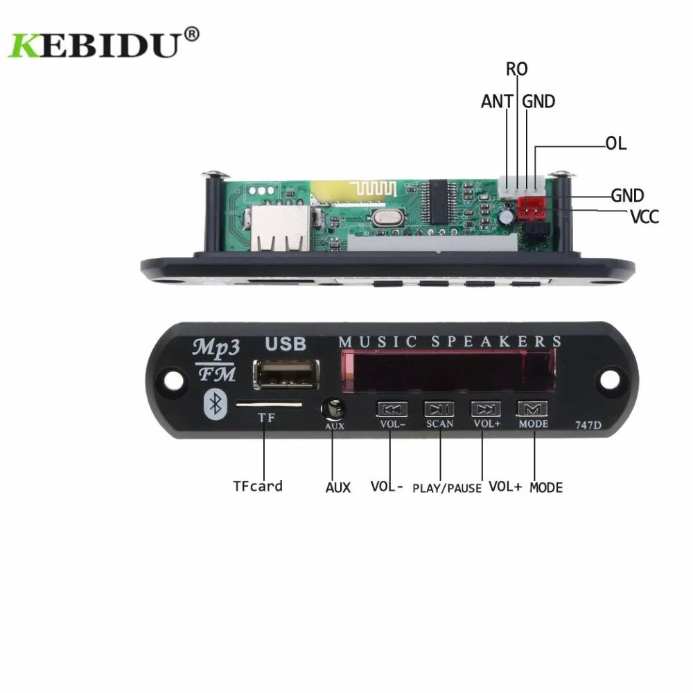 

kebidu MP3 WMA Decoder Board DC 12V 5V Wireless Bluetooth Audio Module MP3 Player USB FM TF Radio For Car MP3 Accessories Newest