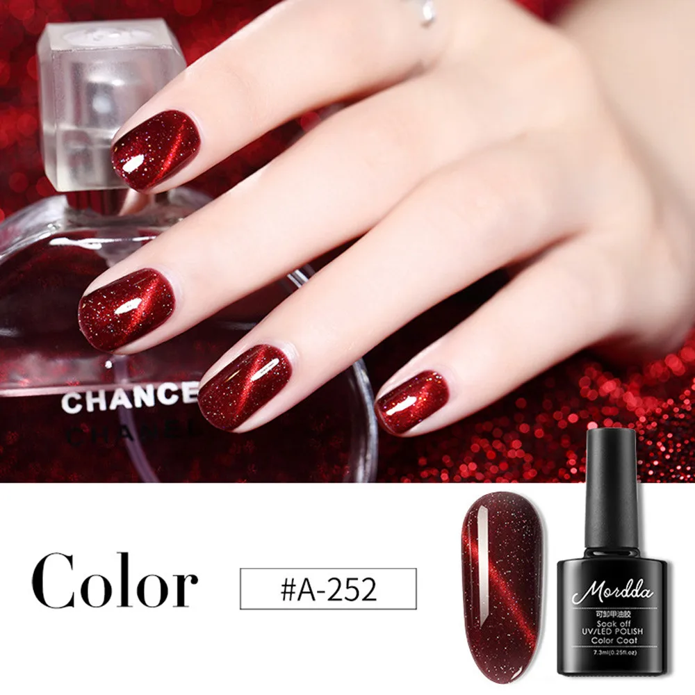 

7.3ml Chameleon 3D Magnetic Cat Eye Nail Polish DIY Image Aurora Series Nail Art Black Base Needed 6Colors Nail Polish nagellak