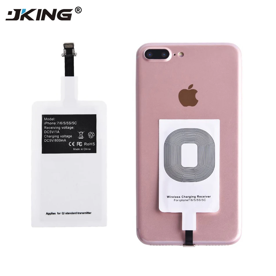 JKING Qi Wireless Charger Receiver Module Adapter for Apple iPhone 6 6S 7 Plus 5 S 5S SE Charging Receptor Pad Coil | Мобильные