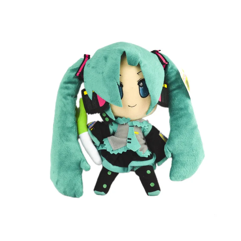 Хацунэ Мику кукла Аниме Vocaloid Miku Рисунок игрушка для костюмированного представления два размеры на коленях Улыбка Мягкие плюшевые cut