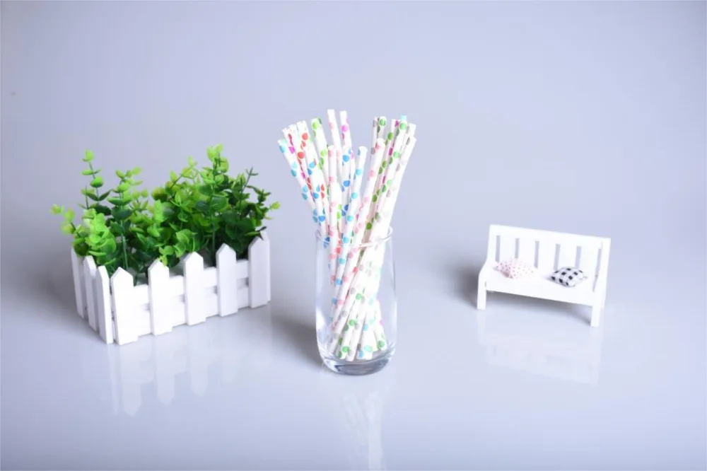 

500pcs Vintage Colorful Polka Big Dot Paper Drinking Straws For Christmas Wedding Kids Birthday Party Prom,Disposable Straws.