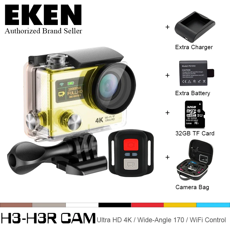 

Action Camera Original H3R /H3 Ultra 4K HD 2.0" Dual Screen Action video Camera Waterproof 170D Lens go -pro Style sports camera