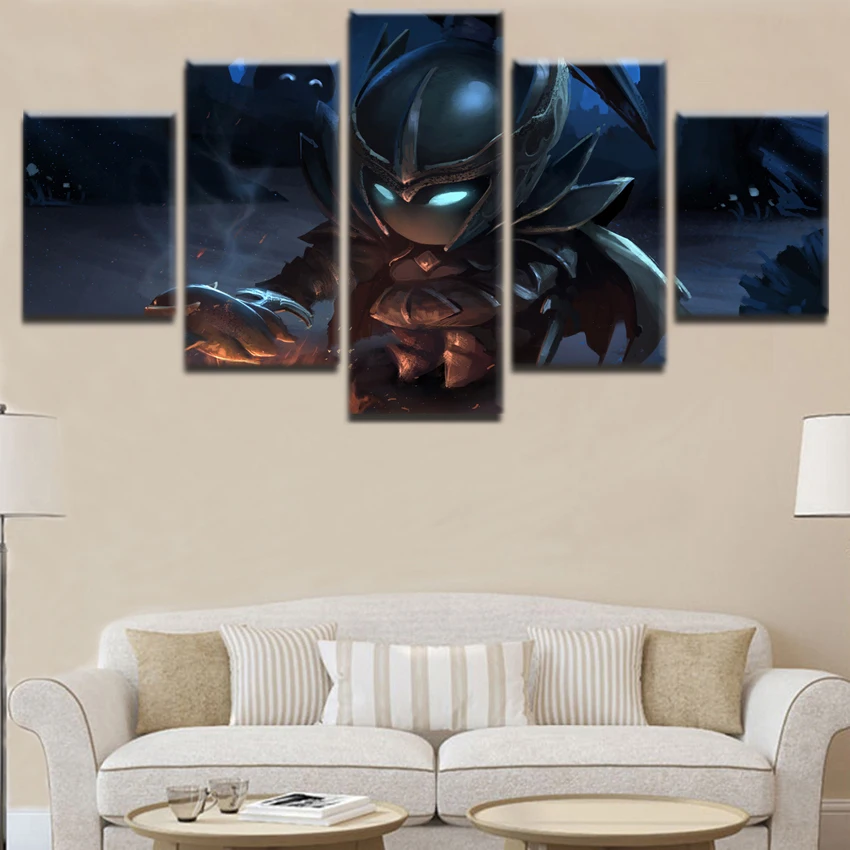 5 Pieces DotA 2 Fire Night Phantom Assassin Warrior Wall Art Poster Modern Canvas Print Game Painti